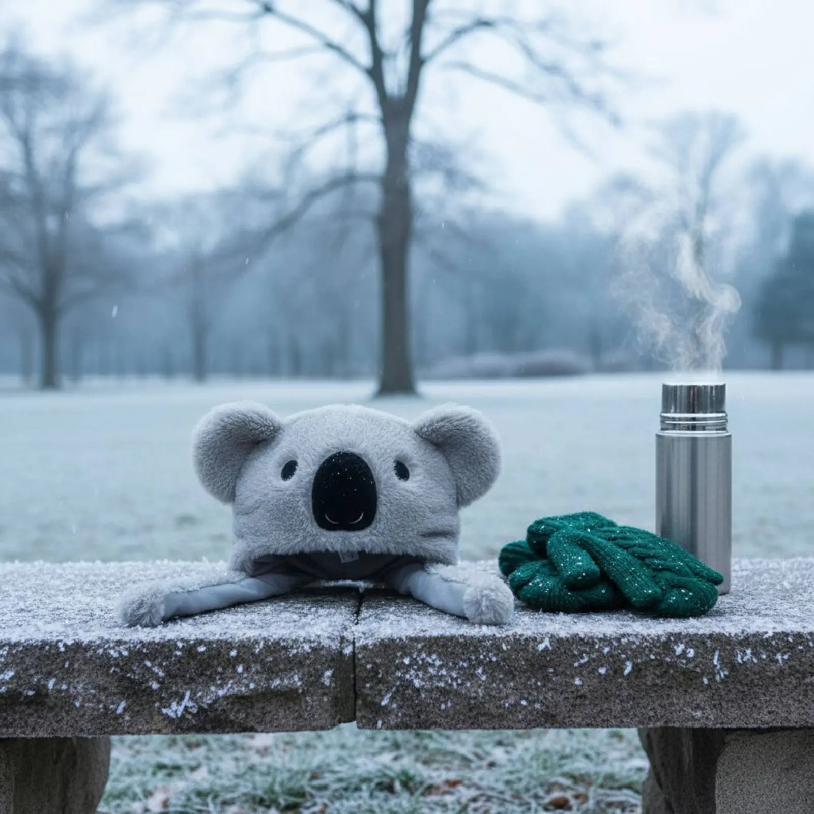 Fuzzy Koala Earflap Hat Warm Koala Fuzzy Hat Soft Creature Character Cap Windproof Winter Headwear Photo Prop for Women, Outdoor