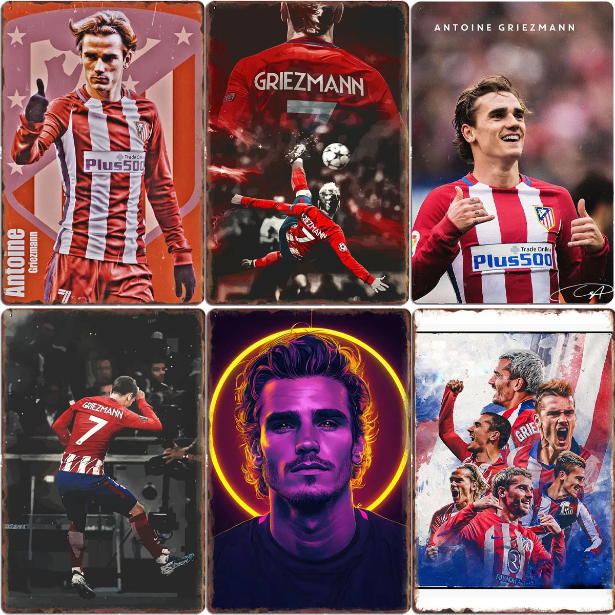 

Antoine Griezmann Football Player Poster Metal Sign Spanish Football Clubs Tin Custom Bar Indoor Home Wall Decor Room Decor