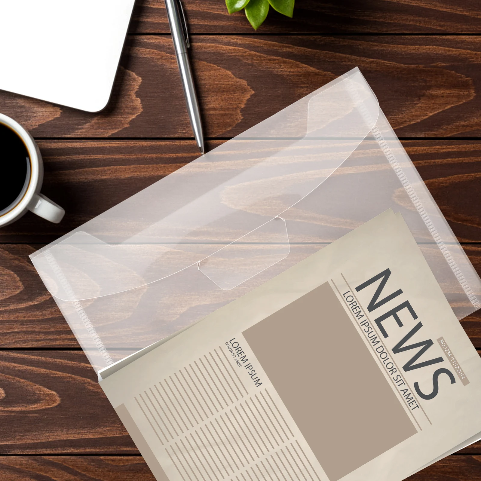 

20 Pcs File Bags Document Folders Clear Reusable Pouches Large Capacity Lightweight Office School Water Resistant Dust Proof PP