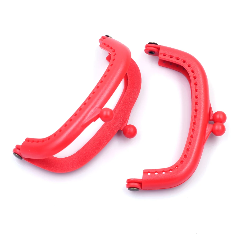 5Pcs Mixed Candy Color Plastic Kiss Clasps Locks Clips Clutch Arch Frame Purse Handbag Handle DIY Luggage Accessories 8.5cm