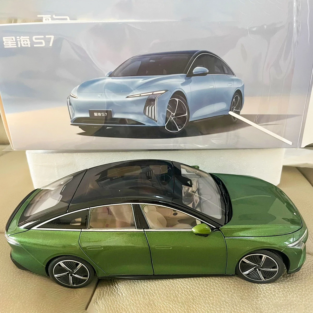 DFL DONGFENG Forthing S7 Alloy Car Model Simulation Model Tabletop Decoration Collection Display Gift green 1:18