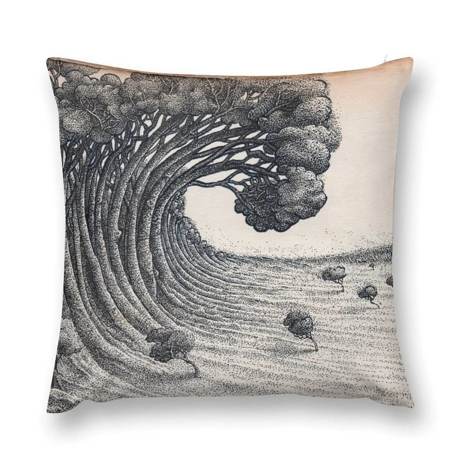 

Tree Wave Throw Pillow Sitting Cushion Elastic Cover For Sofa Sofa Cushions Covers Christmas Pillows pillow