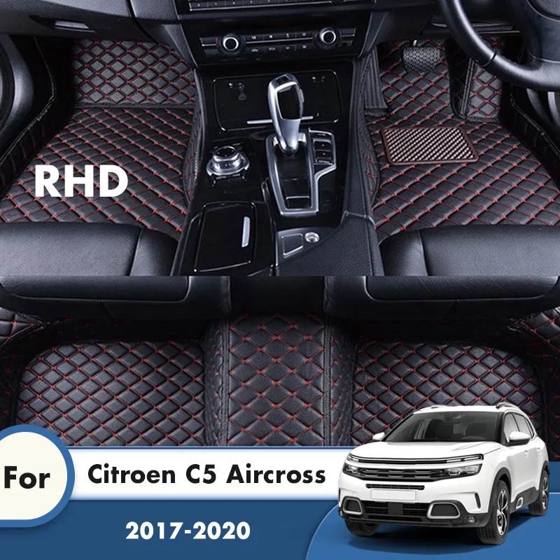 

Ковры RHD для Citroen C5 Aircross 2022 2021 2020 2019 2018 2017, автомобильные коврики, водонепроницаемые автомобильные аксессуары для интерьера, подушечки для ног