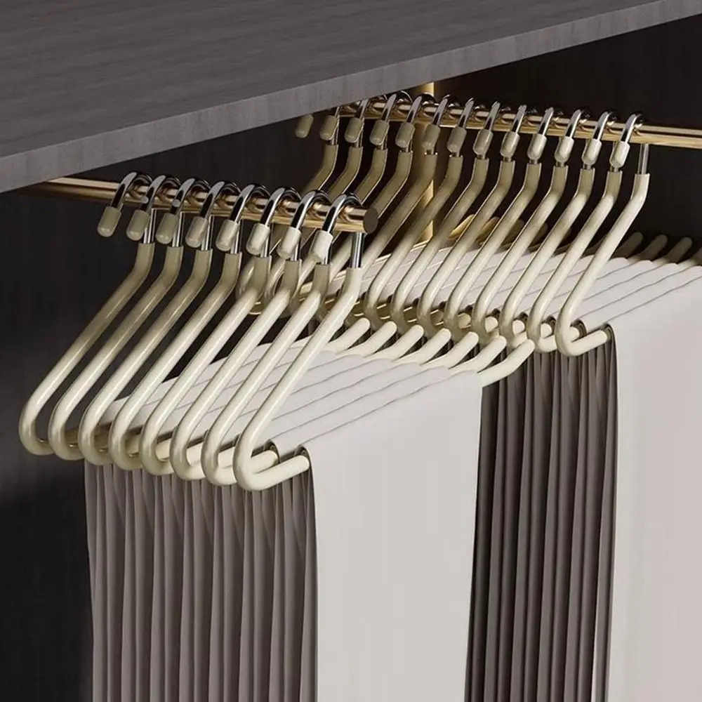 20Pcs Sturdy Metal Goose Shape Pants Hanger Anti Slip Seamless Pants Rack Space Saving Z-Shaped Pant Hangers Balcony