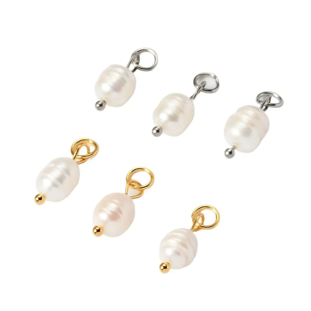 4Pcs Stainless Steel Natural Irregular Pearl Jewelry Findings For DIY Bracelet Necklace Earring Charm Making Material Accessorie