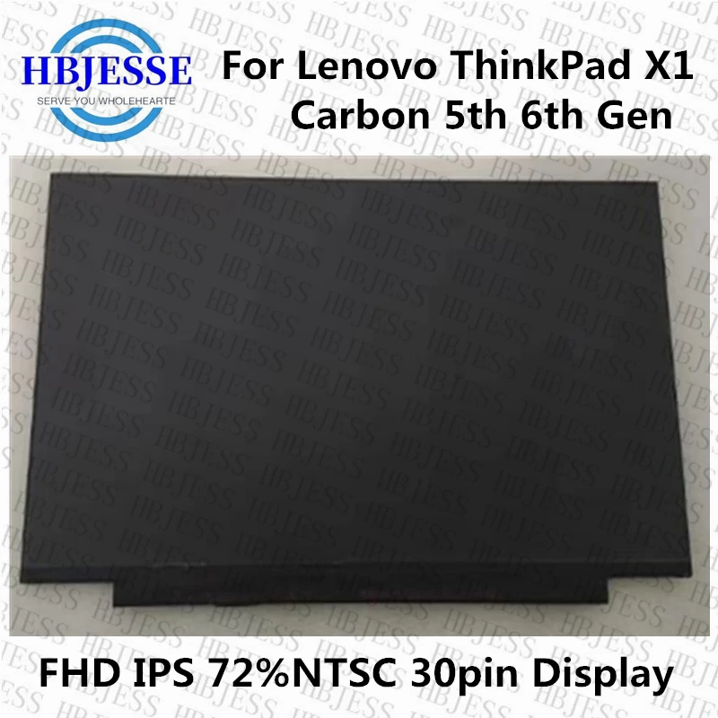 14.0 Laptop LCD Screen B140HAN03.1 B140HAN03.6 For Lenovo ThinkPad X1 Carbon 5th 6th Gen 2017 2018 00NY435 FHD1920x1080 30pin