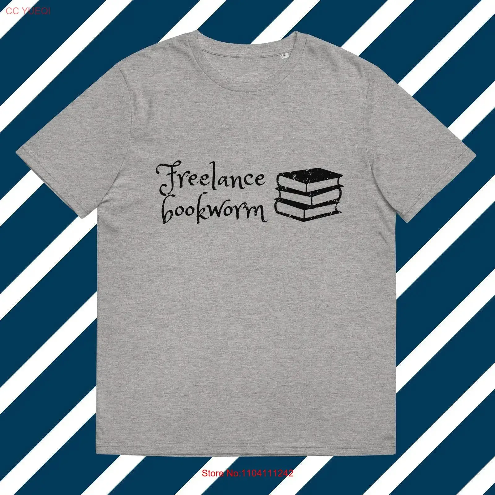تي شيرت Freelance Bookworm قراءة المؤلف مضحك القطن العضوي خمر غسلها عادية للجنسين أنيق متعدد الاستخدامات مريح ناعم #1