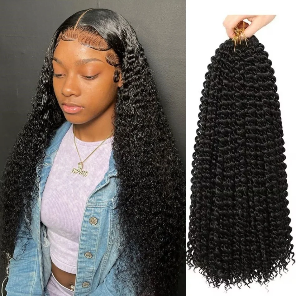

Натуральные кудрявые волосы Kinky Curly Pre Looped Feather Crochet, предварительно разделенные, без узлов, бирманские кудрявые волосы для плетения кос для чернокожих женщин.