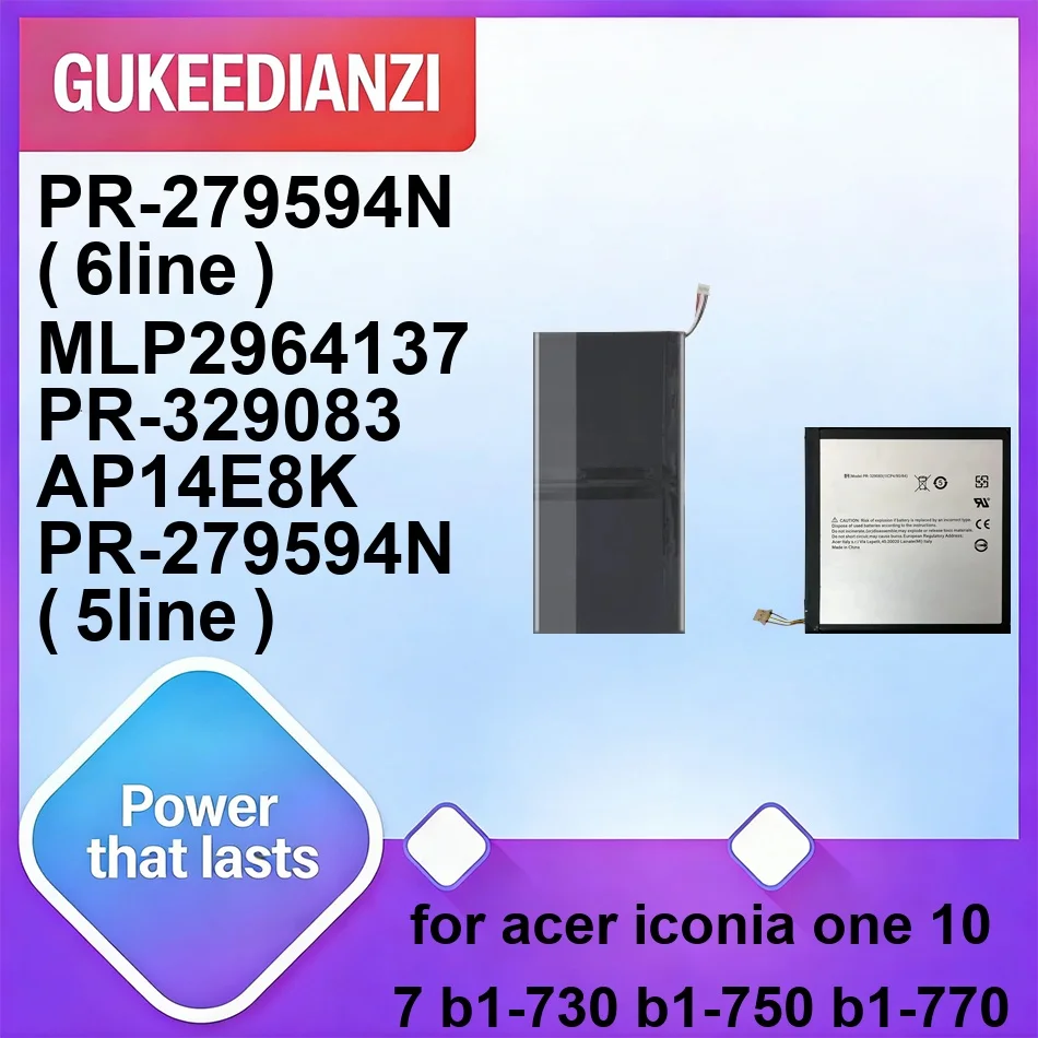 

2700-6100mAh For Acer Iconia One 10 7 B1-730 B1-750 B1-770 Tablet Battery MLP2964137 PR-329083 PR-279594N ( 5LINE )