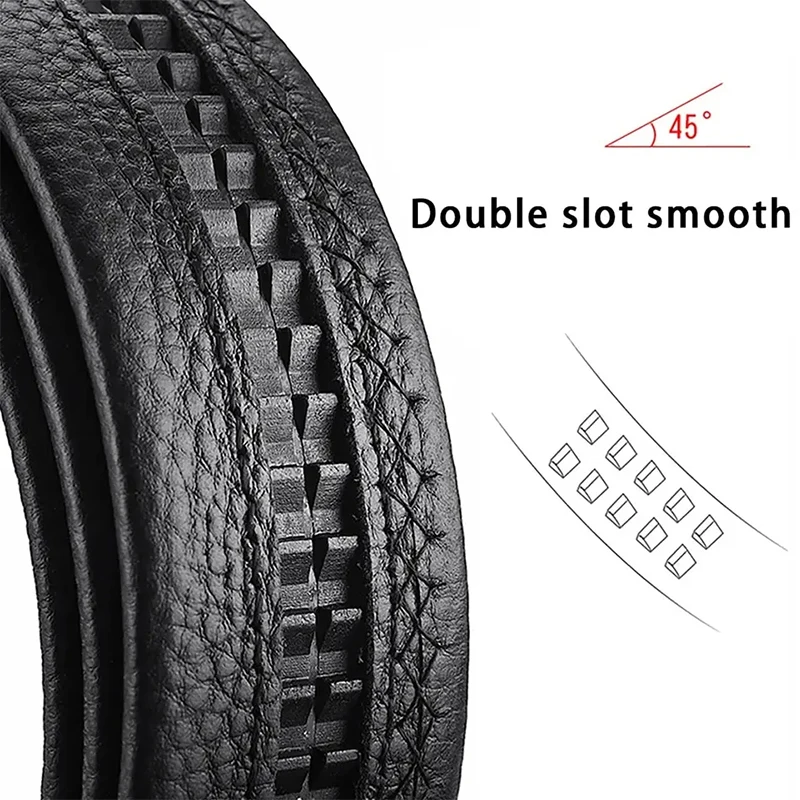 2 قطعة حزام رجالي موضة بدون مشبك أحزمة الراقية أسود ناعم بولي Leather جلد الرجال أحزمة الجسم لا مشبك حزام