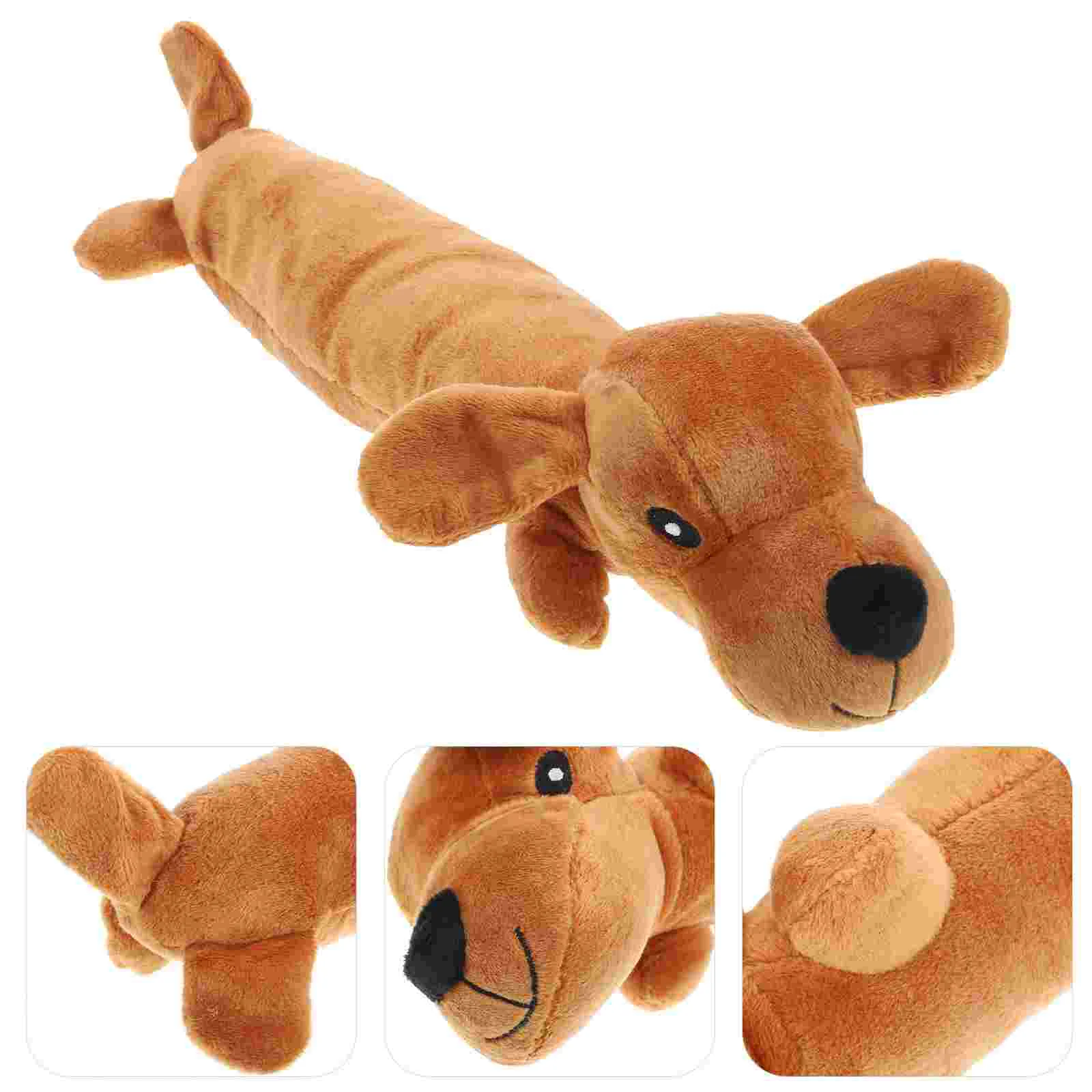 

Pet Plush Toys Dog Chew Toys Puppy Cats Biting Sound Squeaky Toys Cartoon Sausage Dog