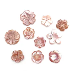 Natural Shells Pendants Mother-of-pearl Pink Carved Shell Flower Charms For Jewelry Making Necklace Earring DIY Bead Accessories