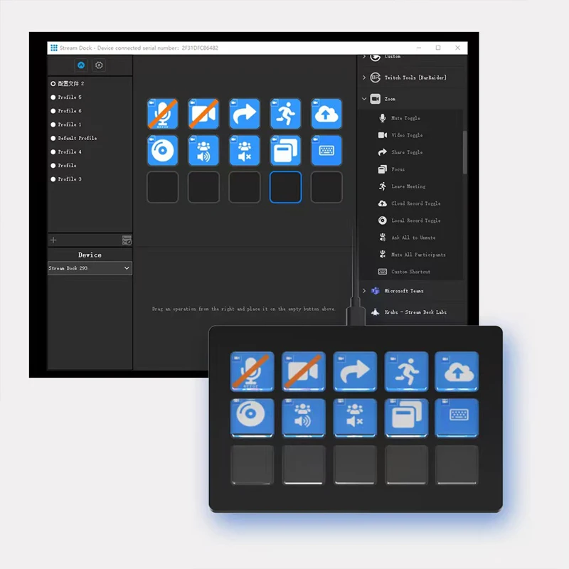 Visueel toetsenbord LCD-displaytoetsen Programmeerbaar sneltoetsenbord Macrotoetsen Programmeerbare streamingock 293S