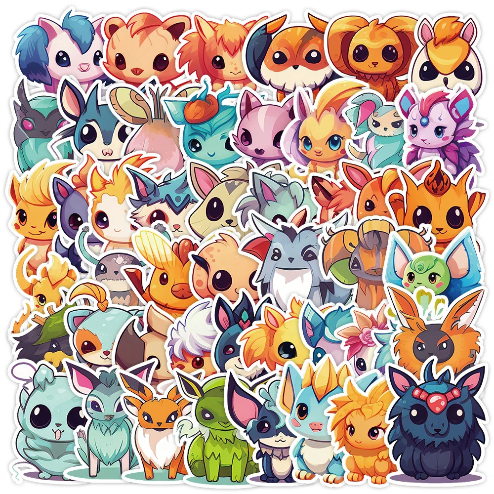 10/30/50pcs Kawaii Pokemon Anime Eevee Stickers Cute Cartoon Decals for Kids Toy DIY Scrapbook Phone Suitcase Graffiti Sticker