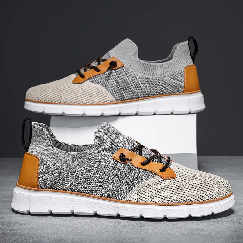 YRZL Men's Outdoor Sports Shoes Slip on Lightweight Non-slip Comfortable Breathable Summer Casual Sneakers Big Size 39-48