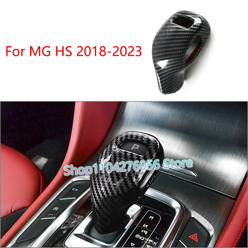 

RHD For MG HS 2018-2023 ABS Carbon Fibre Gear Head Knob Cover Button Frame Head Handle Knob Cover Handball Interior Accessories