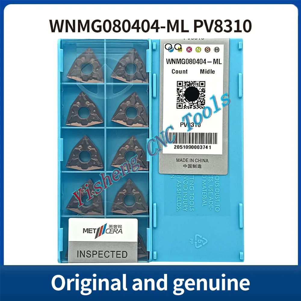 Herramientas de corte METCERA WNMG080404-MB WNMG080408-MB WNMG080404-ML WNMG080408-ML PV8310 hojas CNC de carburo de tungsteno