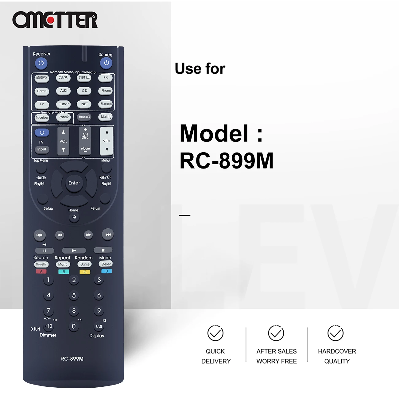 RC-899M Remote Control Fit for Integra AV Receiver DTR-20.7 DTR-30.7 Home Theater