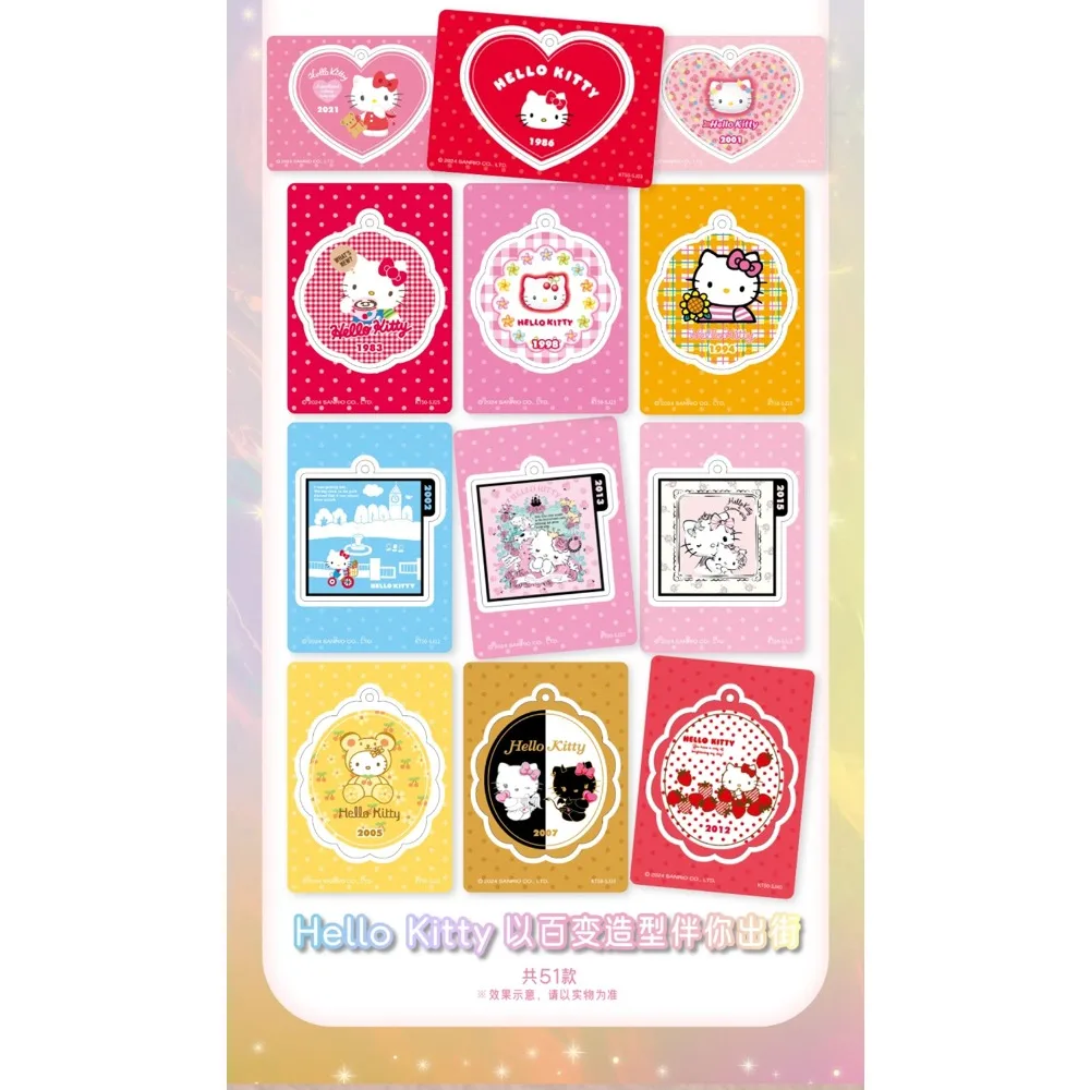 Tarjetas de colección originales de VANCARD'S Hello Kitty, estrella de dibujos animados de Anime, viaje de crecimiento, tarjeta de sello artístico del 50 aniversario, regalos para niñas
