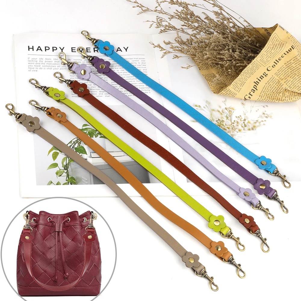 41cm Leather Flower Bags Strap Handle Bucket Bag Short Shoulder Replacement Straps for Women DIY Purse Handbag Belt Accessories