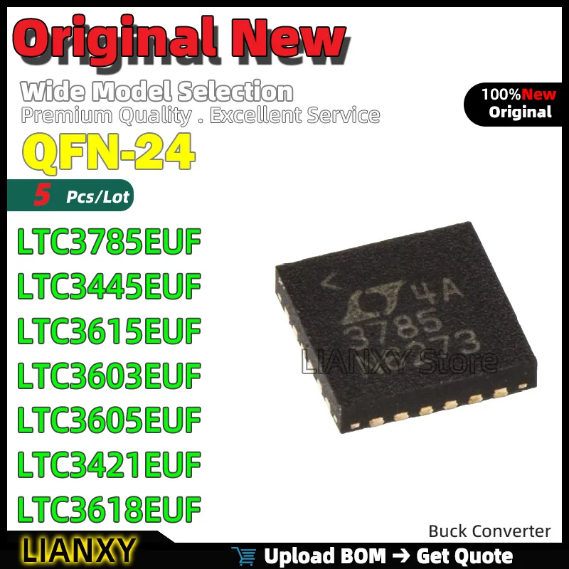 

5pcs QFN-24 LTC3785EUF LTC3445EUF LTC3615EUF LTC3603EUF LTC3605EUF LTC3421EUF LTC3618EUF Buck Converter New Original
