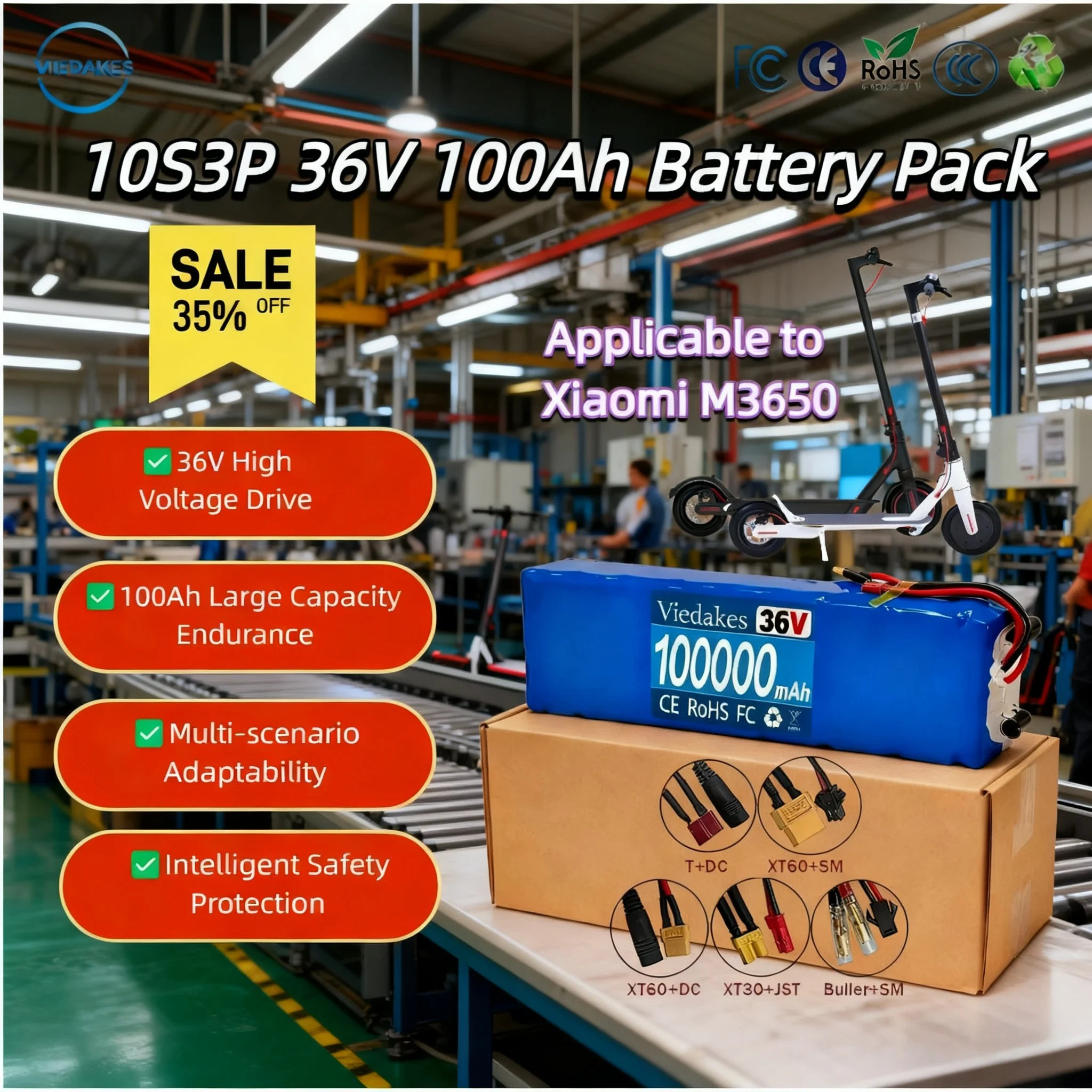 100% حقيقية Viedakes 10S3P 36 فولت بطارية 18650 بطارية ليثيوم مناسبة ل Xiaomi M365 بطارية سكوتر كهربائي + شاحن 42 فولت #1