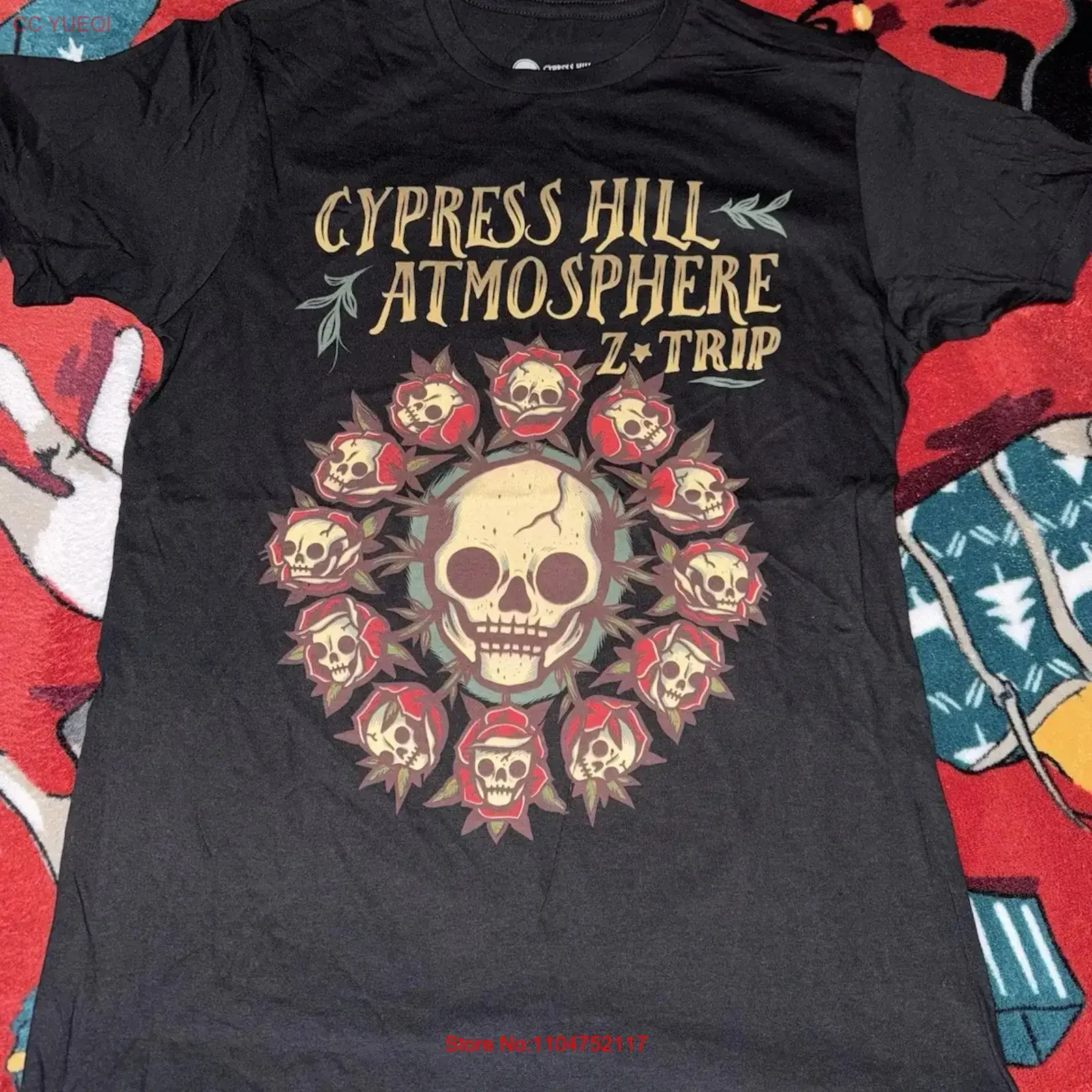 Cypress Hill Atmosphere Z Trip 2021 T Shirt Size Small Womens Black vintage Washed Stretched Soft homme Top For Everyday Wear