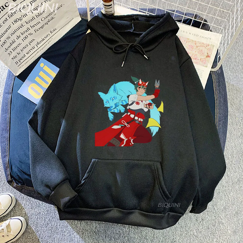 Overwatch 2 Kiriko and Fox Hoodies Funny Print Hot Game Tops Winter Warm Woman Sweatshirt Autumn/Winter Man Clothting Sudaderas