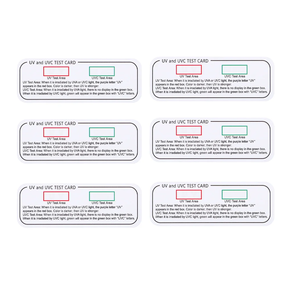 

6pcs Uv Intensity Test Card 3-In-1 Uva Detection Sensor For Led Bulb Radiation Measurement Reading Indicator