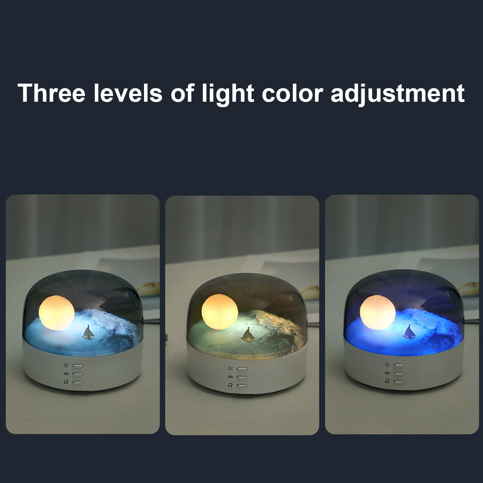 Moon Landscape LED Small Night Light Speaker Bluetooth Rechargeable Dimming Atmosphere Table Lamp Kid Christmas Gifts