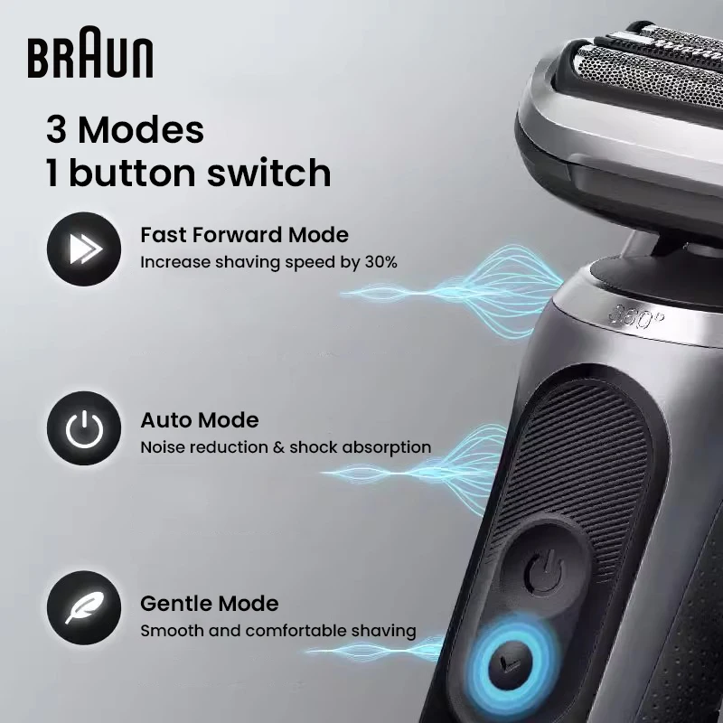 Braun Series 7 Pro Electric Shaver 3 Floating Blades Rechargeable Razor 72-G7000cc 72-G1200s with Travel Case Brush Charger