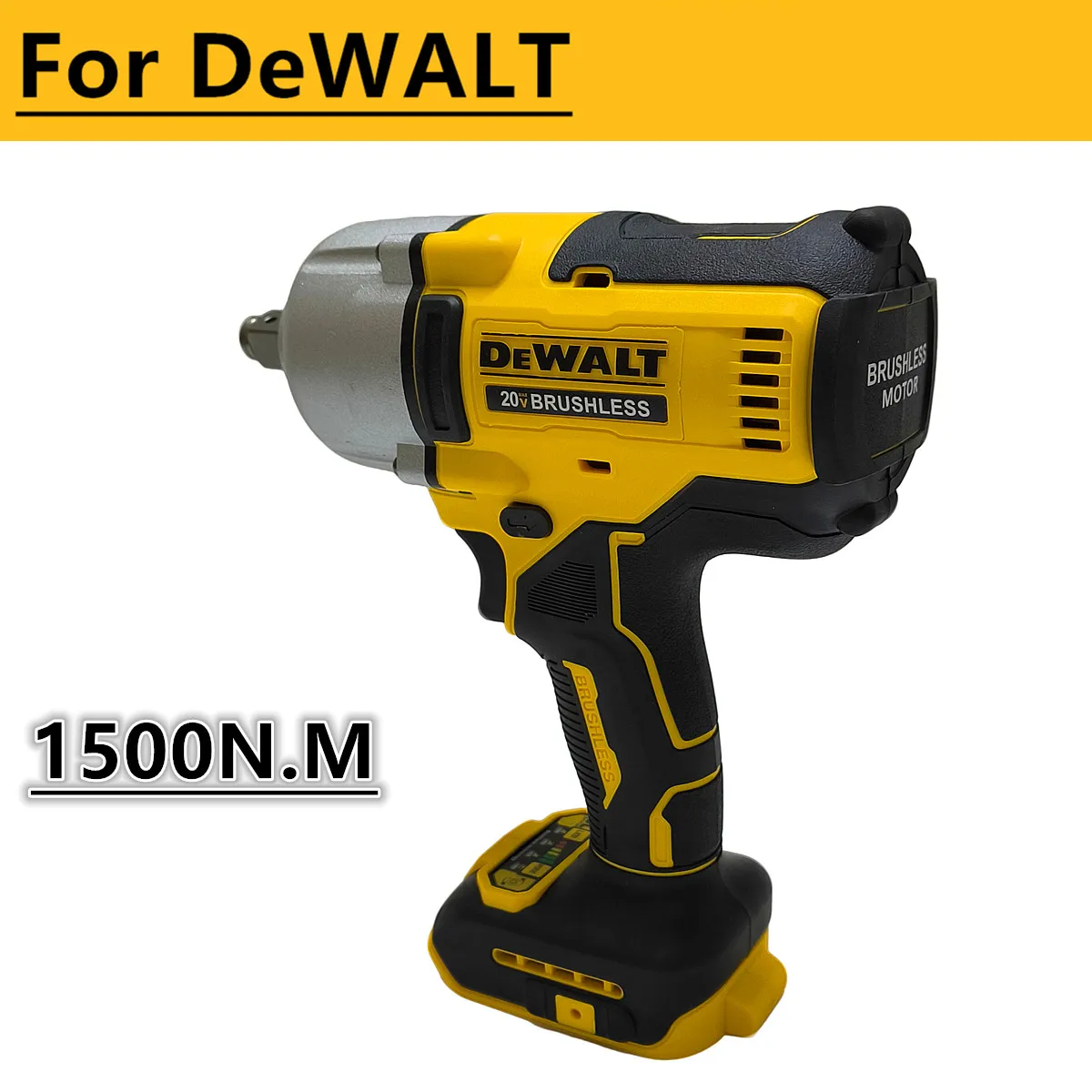 

Brushless Impact Wrench 1500N.M Cordless Electric Driver 3 Speed 1/2" Repair Power Tools For DEWALT 20V Battery