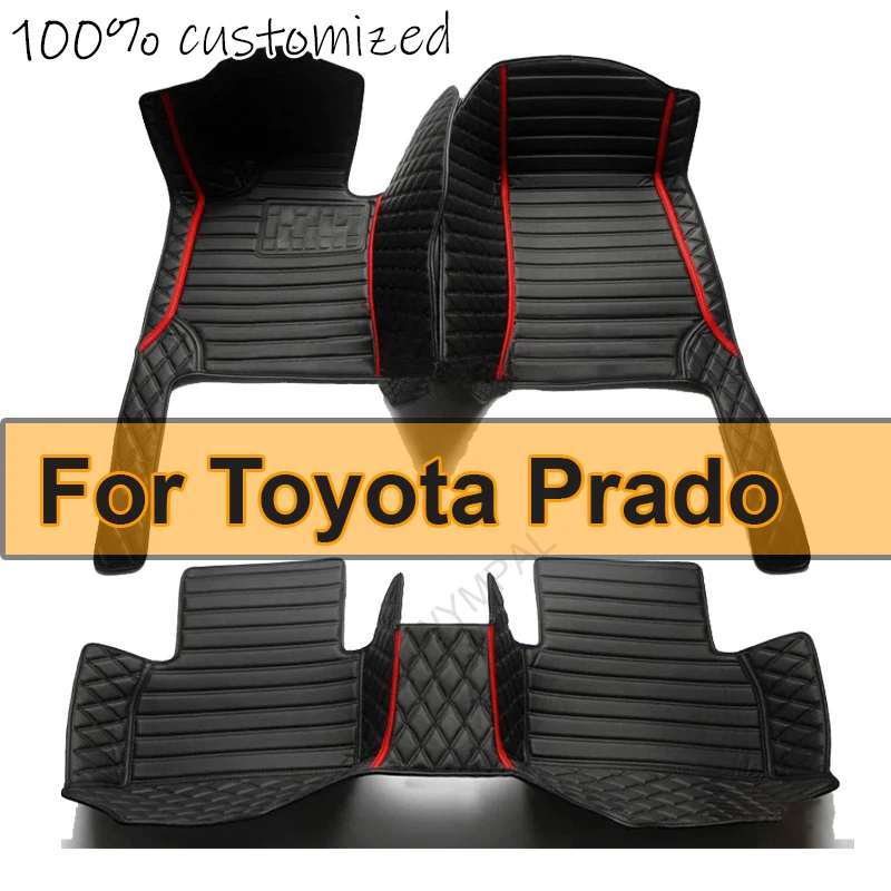 Car Floor Mats For Toyota Prado（Eight Seats）2006 2007 2008 2009 Custom Auto Foot Pads Automobile Carpet Cover accessories