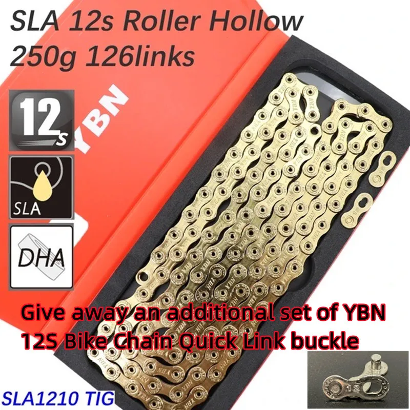 YBN 12speed SLA1210 bicycle chain for road mountain biking, compatible with SRAM SHIMANO Campagnolo 12speed transmission system