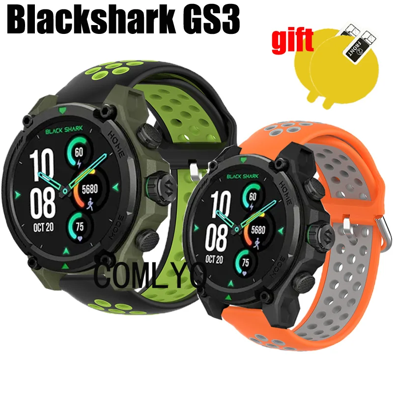 Band For Blackshark GS3 Smart Watch Strap Silicone Breathable Sports belt Women men Screen Protector Film