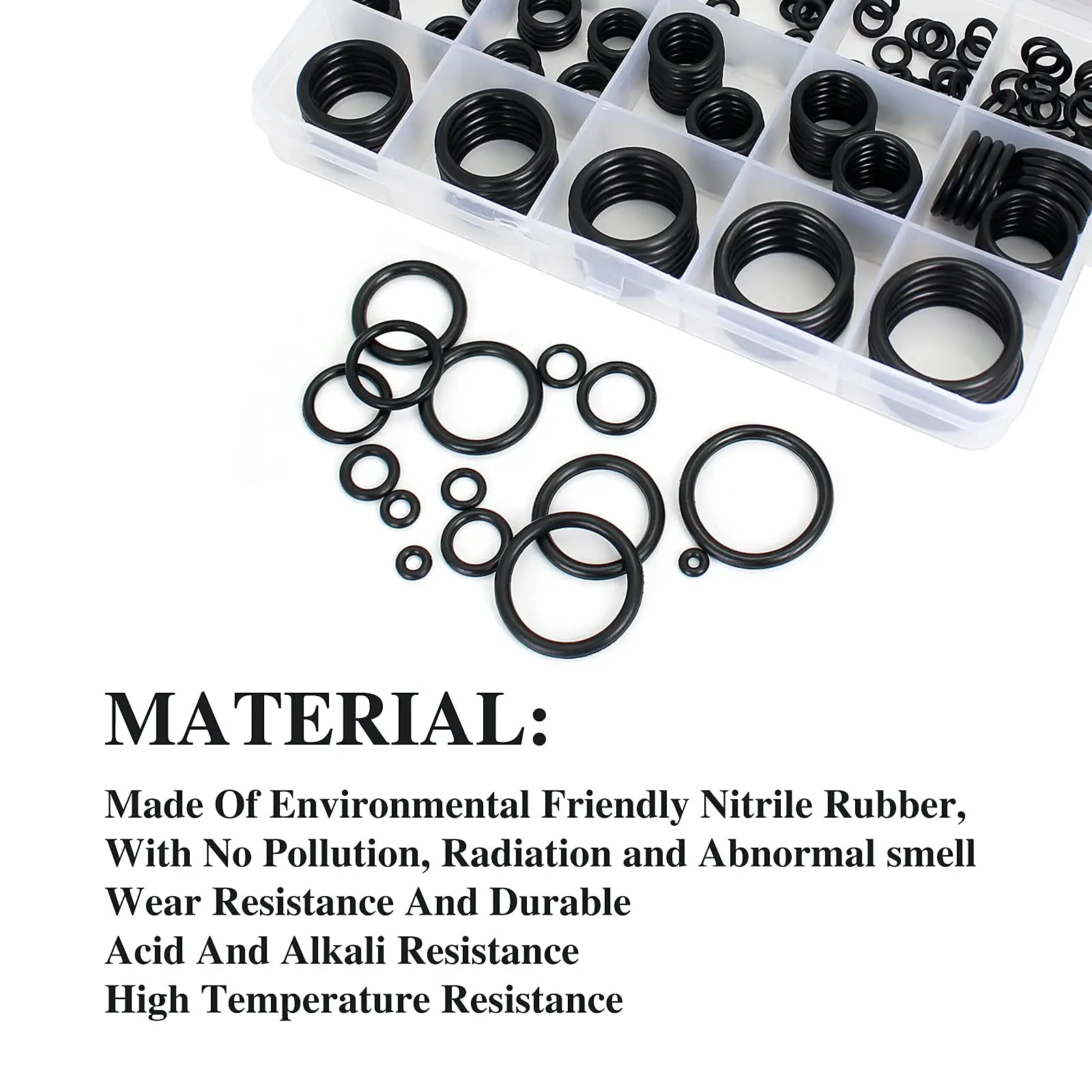 Rubber O Ring Set Gaskets Seal Nitrile Rubber Bands High Pressure O-Rings Repair Kit Sealing Elastic Band O Rubber Rings Set