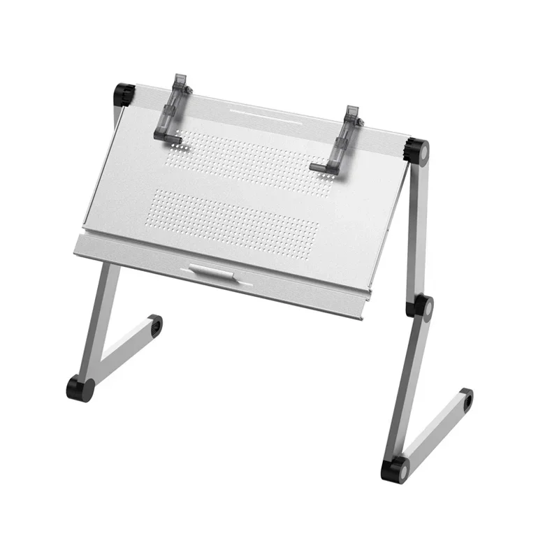 Lazy Lying Rack Aluminum Alloy Folding Laptop Desk Mini Adjustable Table Multi Angle Notebook Holder Bed Sofa Useful Comfortable