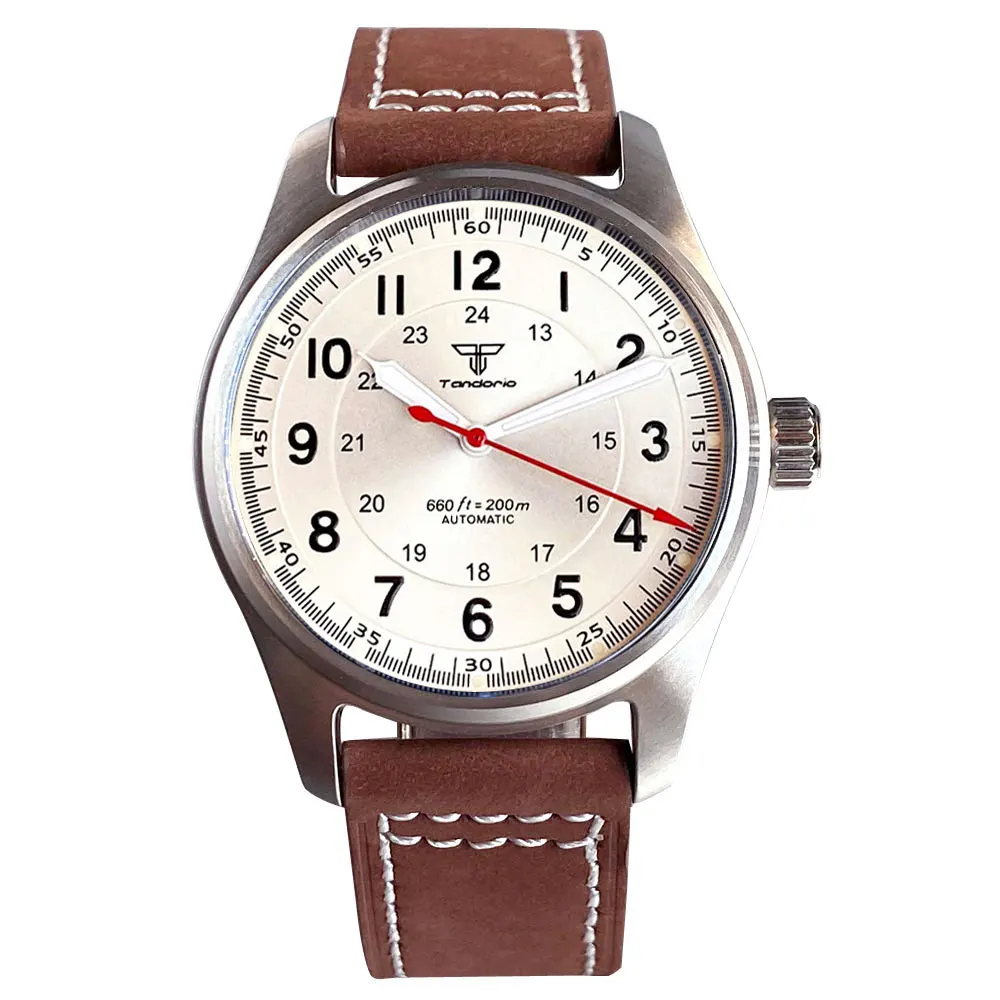 Tandorio Business 39mm Pilot Retro Automatic Mechanical Watch For