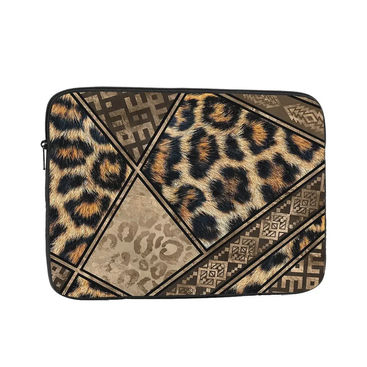 Leopard Fur With Ethnic Ornaments Laptop Sleeve Cover Bag 13