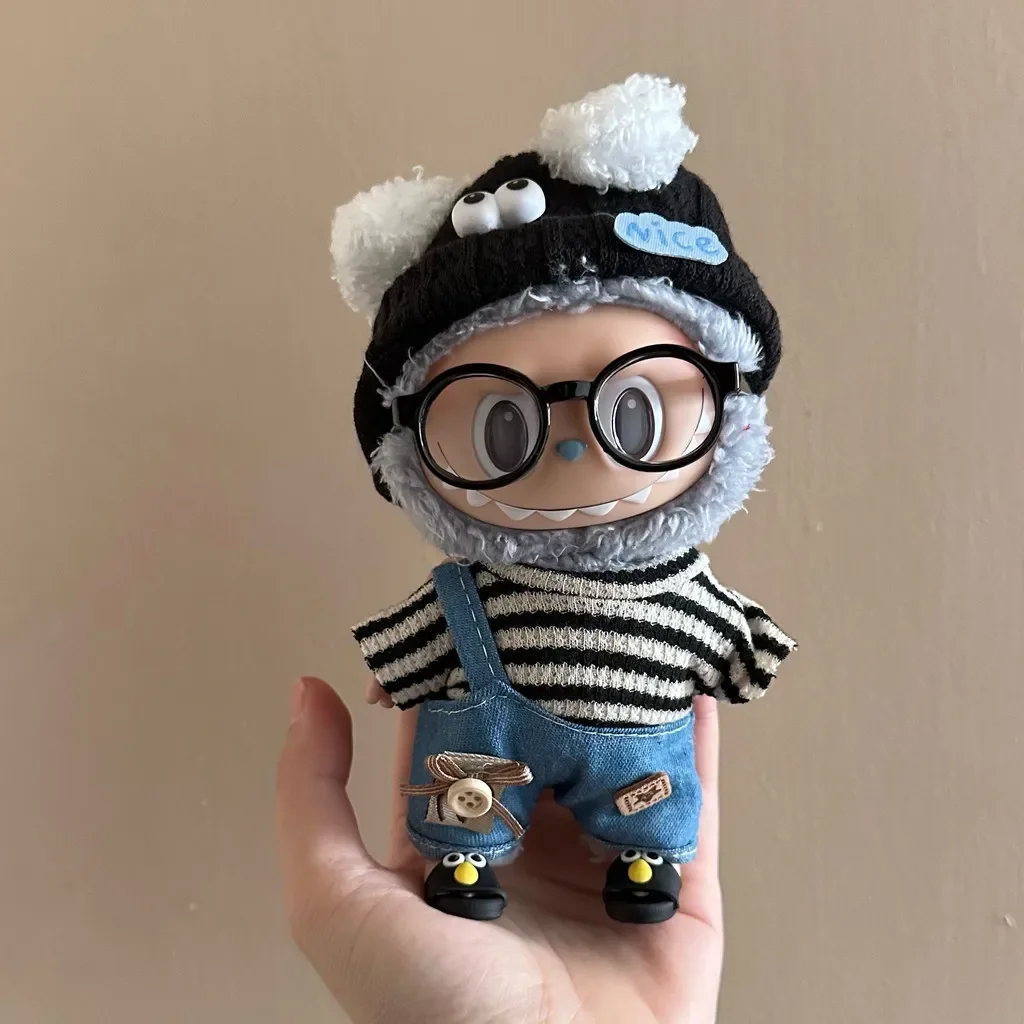 17cm Cute Mini Plush Doll'S Clothes Outfit Accessories For Korea Kpop Exo Labubu Idol Dolls Sweater Hoodie Clothing DIY Kid Gift