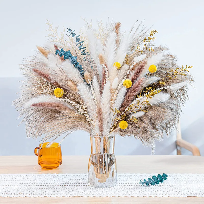 116pcs Mariage Decoration Dried Flowers Bouquet Pampas Grass Fleur Sechee Naturelle Decorazioni Natalizie Home Decorating Items