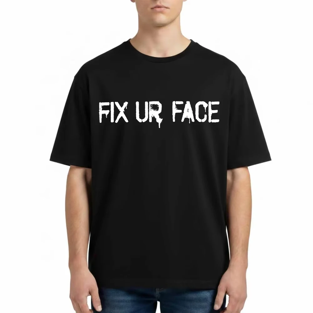 Machine Gun Kelly Fix Ur Face T Shirt MGK 2026 New T Shirts Women Men's Gothic Hip Hop Top Pure Cotton Tees Streetwear
