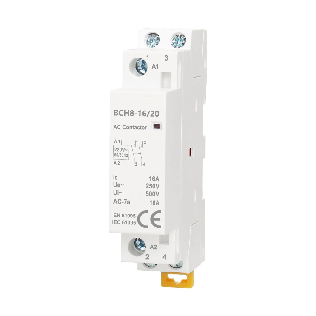 ABILKEEN BCH8-16/20 16A Household AC Contactor 2Pole 2NO Universal Circuit Control AC24V/110V/230V Automatic AC Contactor