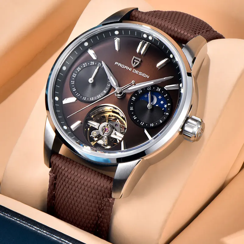 PAGANI DESIGN Tourbillon Men Wristwatch Top Brand 41mm Mechanical Watches Sapphire 100M Waterproof YS027 Gift Watch for Men 2025