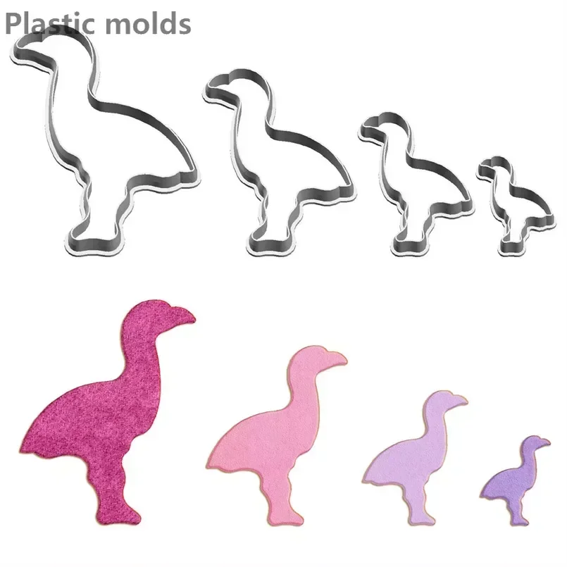 Four Specifications Cartoon Flying Animals,Little Flamingo,Plastic Molds,Cake Fondant Tools,Cookie Sushi and Fruits Cutters