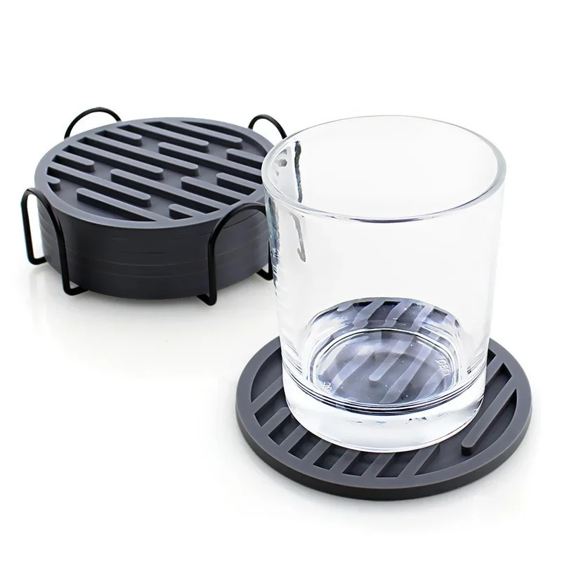 Tapete de mesa de decoração para casa, porta-copos de borracha, copo de café, silicone, redondo, resistente ao calor, chá, bebida, caneca, vidro, suporte de bebidas