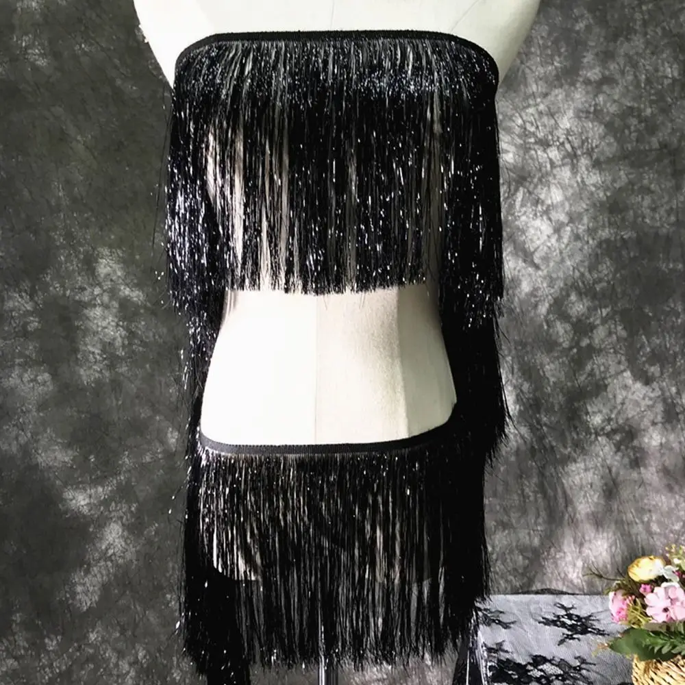 

10M New 10M Length Skirt Tassel Illusion Laser Gradient Fringe Ornaments 20cm Wide DIY Clothing Accessories Designer Clothing