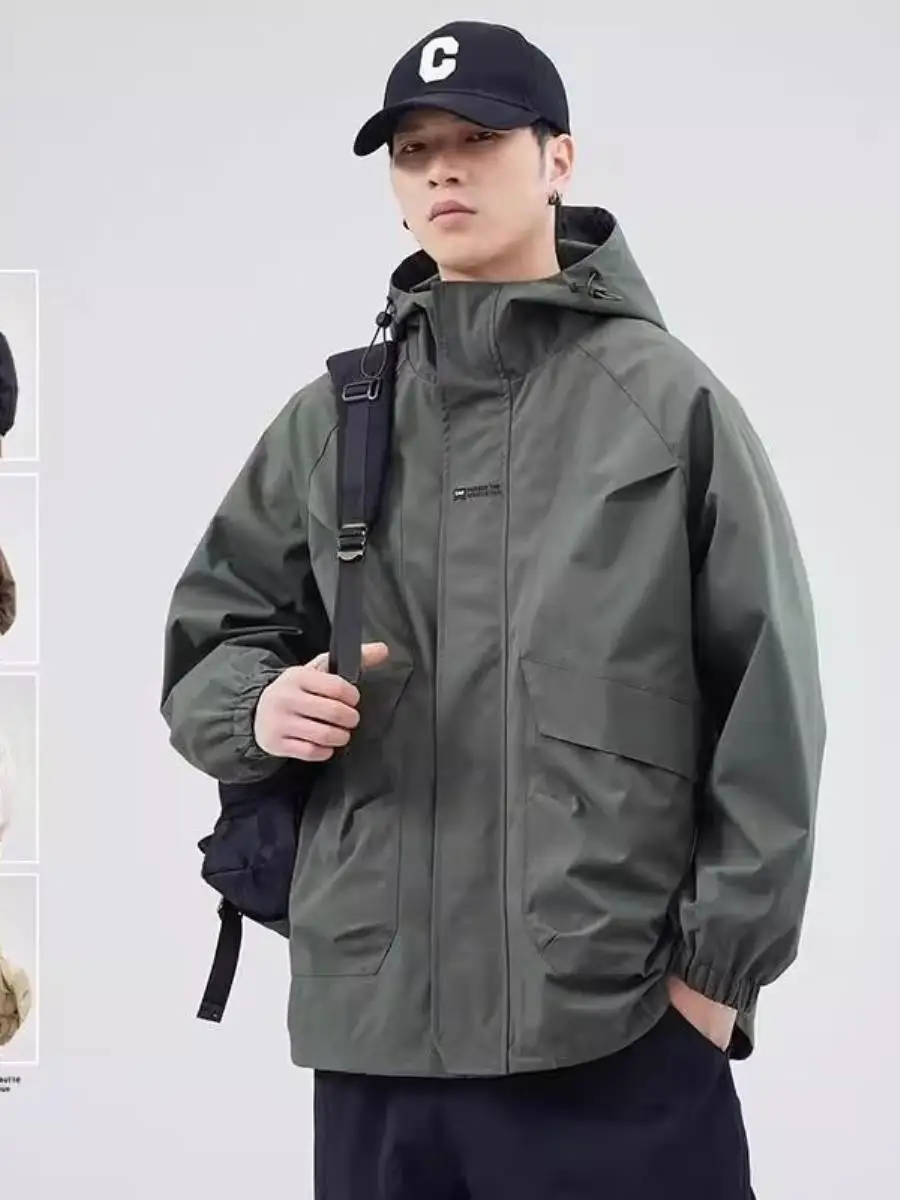 

Мужская демисезонная куртка для активного отдыха, дышащая, с V-образным вырезом, стандартного кроя, для работы и походов