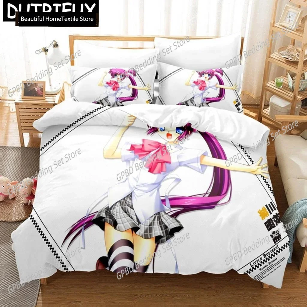 Japanese Anime Little Busters 3D NEW Duvet Cover Pillowcase Bedding Set Adult Boy Girl Bedroom Decoration Single Double Large
