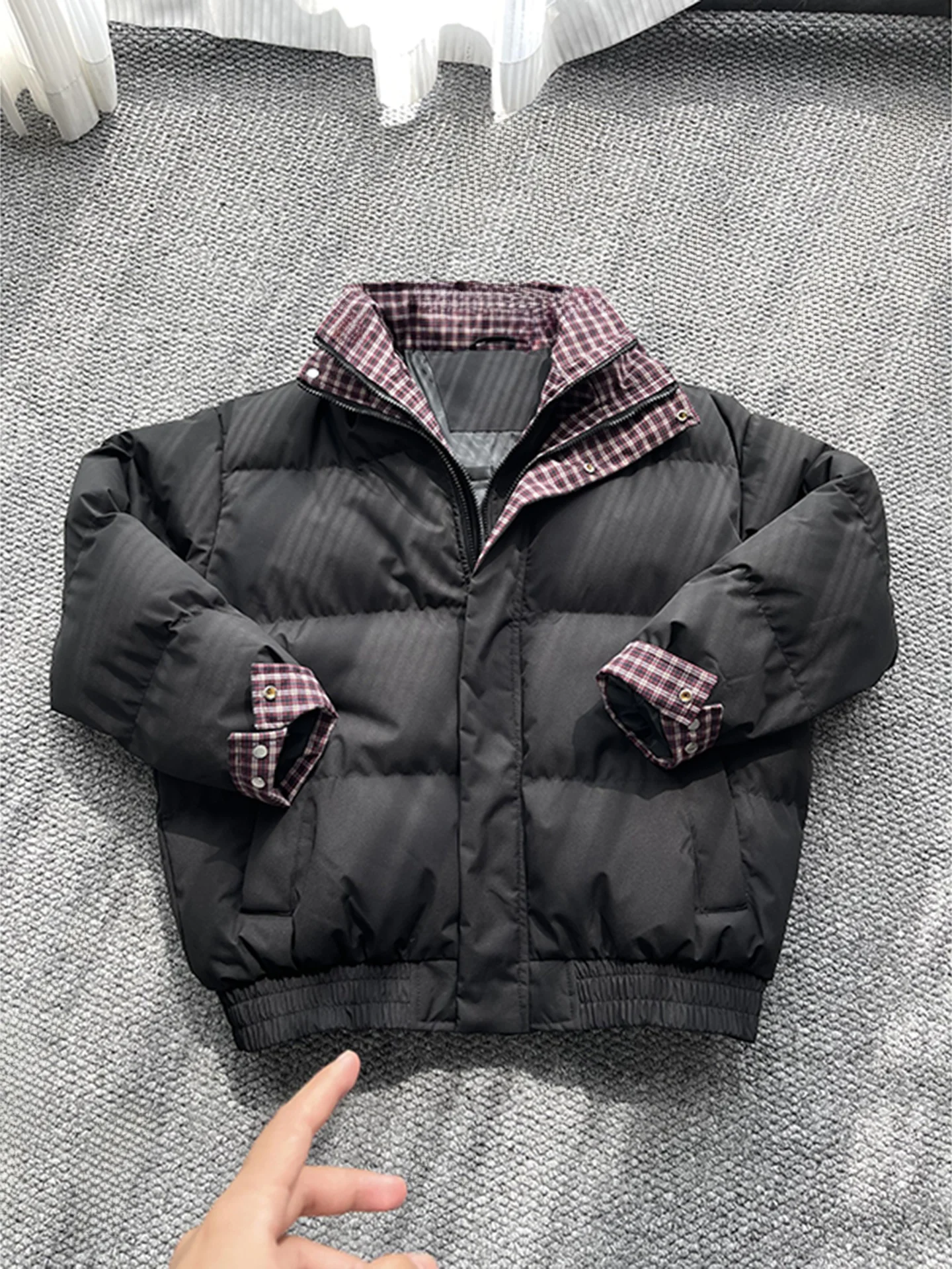 

Утепленная мужская зимняя куртка в клетку с хлопковым наполнителем, в американском стиле, на молнии, повседневная верхняя одежда